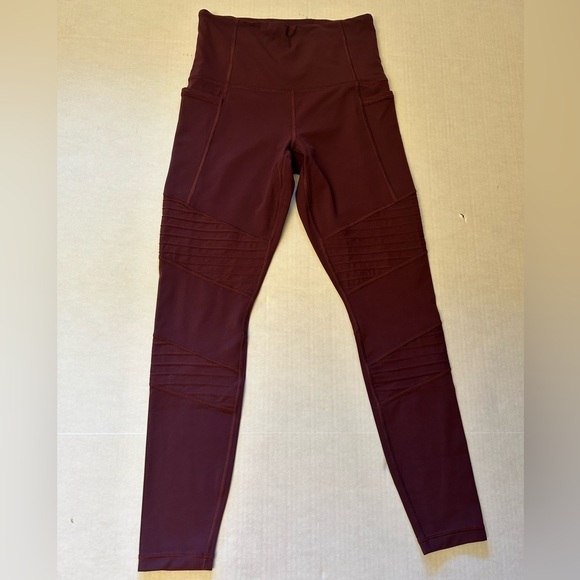 Athleta Inclination Athletic Moto Tight leggings in Antique Burgundy Sz-XSP. H15 - Picture 4 of 12